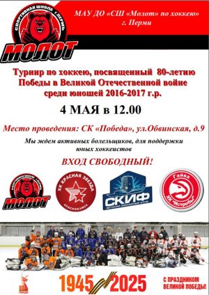 28.04.2025. Турнир по хоккею посвященный 80-летию Победы в Великой Отечественной войне